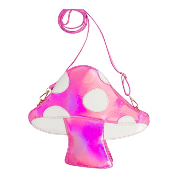 Shroomaroonies Psychedelic Pink MUSHROOM HANDBAG Purse 12x10 Crossbody Shoulder! - Picture 6 of 10